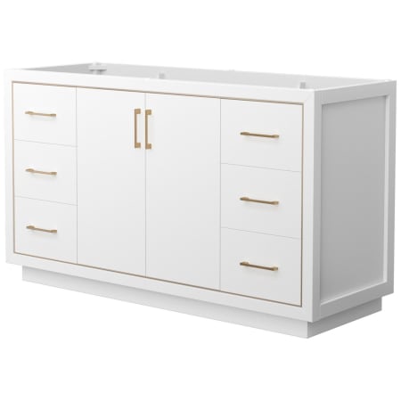 A large image of the Wyndham Collection WCF1111-60S-CX-MXX White / Satin Bronze Hardware