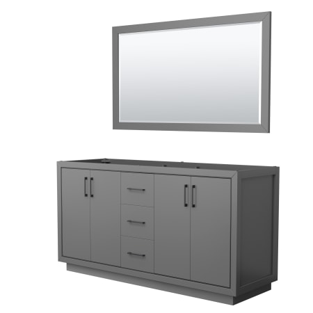 A large image of the Wyndham Collection WCF1111-66D-CX-M58 Dark Gray / Matte Black Hardware