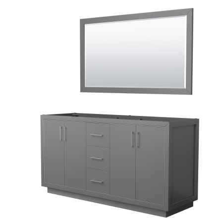A large image of the Wyndham Collection WCF1111-66D-CX-M58 Dark Gray / Brushed Nickel Hardware
