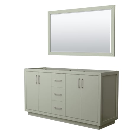 A large image of the Wyndham Collection WCF1111-66D-CX-M58 Light Green / Brushed Nickel Hardware