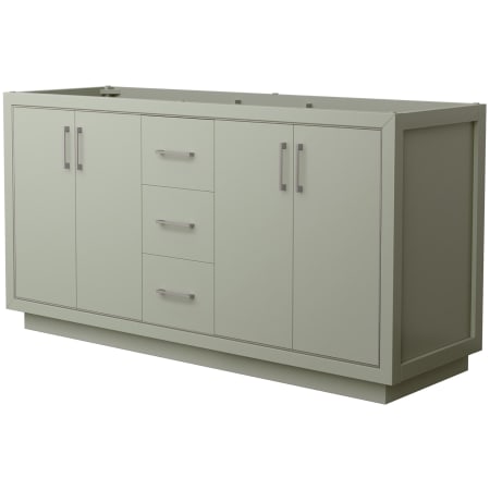 A large image of the Wyndham Collection WCF1111-66D-CX-MXX Light Green / Brushed Nickel Hardware