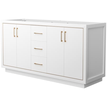 A large image of the Wyndham Collection WCF1111-66D-CX-MXX White / Satin Bronze Hardware