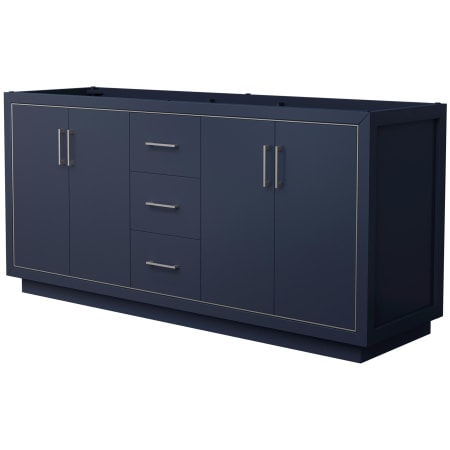 A large image of the Wyndham Collection WCF1111-72D-CX-MXX Dark Blue / Brushed Nickel Hardware