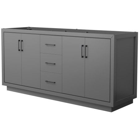 A large image of the Wyndham Collection WCF1111-72D-CX-MXX Dark Gray / Matte Black Hardware