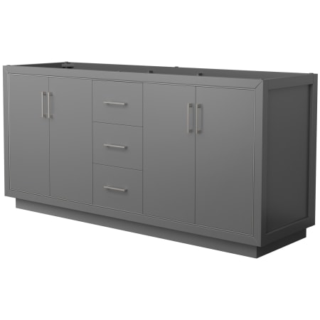 A large image of the Wyndham Collection WCF1111-72D-CX-MXX Dark Gray / Brushed Nickel Hardware