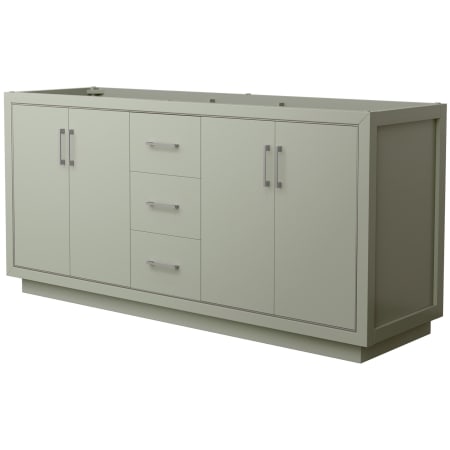 A large image of the Wyndham Collection WCF1111-72D-CX-MXX Light Green / Brushed Nickel Hardware