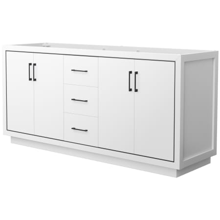 A large image of the Wyndham Collection WCF1111-72D-CX-MXX White / Matte Black Hardware