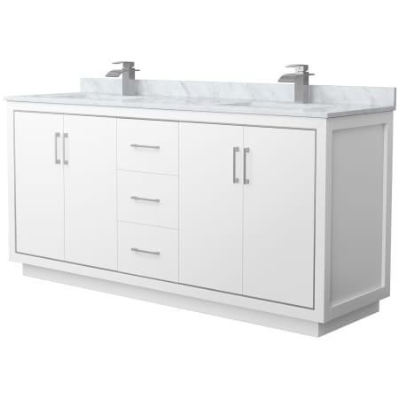 A large image of the Wyndham Collection WCF1111-72D-NAT-MXX White / Brushed Nickel Hardware