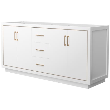 A large image of the Wyndham Collection WCF1111-72D-CX-MXX White / Satin Bronze Hardware