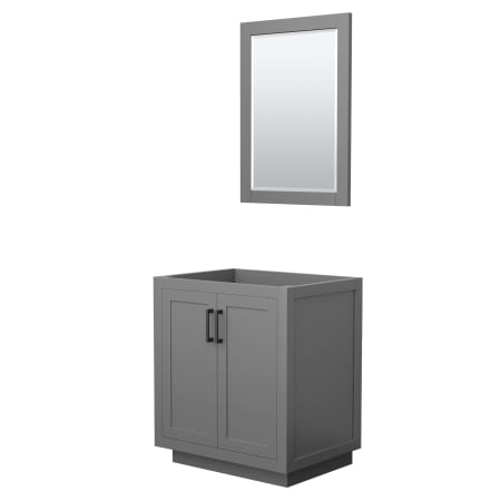 A large image of the Wyndham Collection WCF2929-30S-CX-M24 Dark Gray / Matte Black Hardware