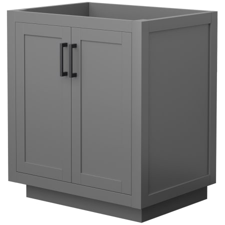 A large image of the Wyndham Collection WCF2929-30S-CX-MXX Dark Gray / Matte Black Hardware