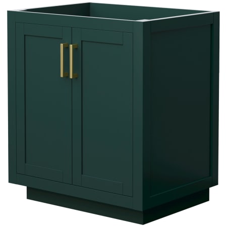 A large image of the Wyndham Collection WCF2929-30S-CX-MXX Green / Brushed Gold Hardware