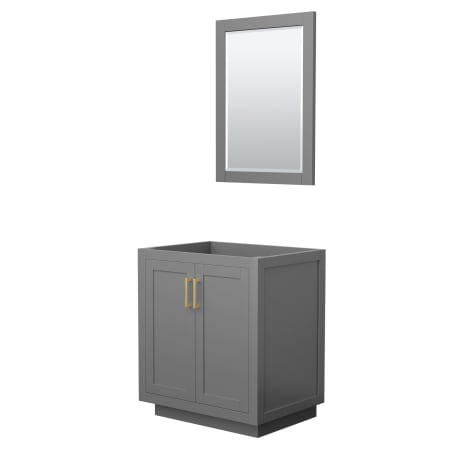 A large image of the Wyndham Collection WCF2929-30S-CX-M24 Dark Gray / Brushed Gold Hardware