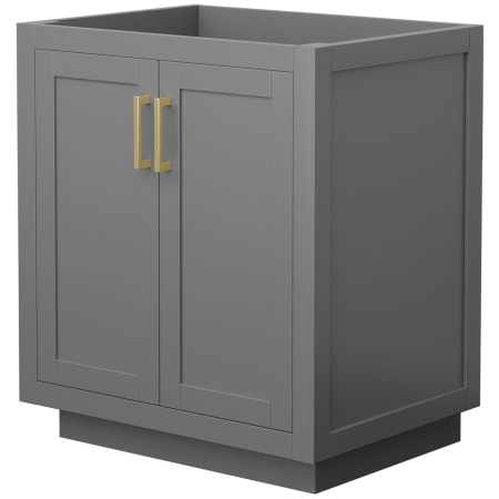 A large image of the Wyndham Collection WCF2929-30S-CX-MXX Dark Gray / Brushed Gold Hardware