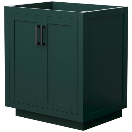 A large image of the Wyndham Collection WCF2929-30S-CX-MXX Green / Matte Black Hardware