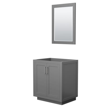 A large image of the Wyndham Collection WCF2929-30S-CX-M24 Dark Gray / Brushed Nickel Hardware