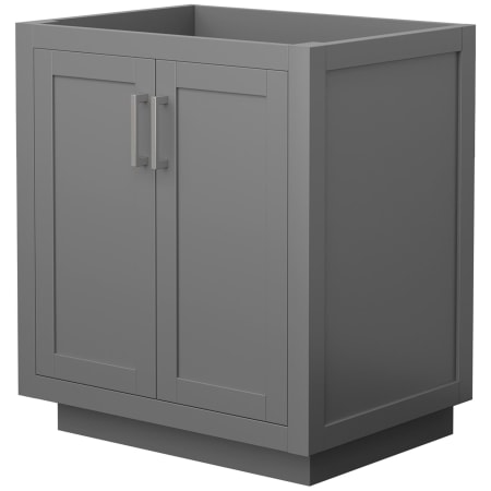 A large image of the Wyndham Collection WCF2929-30S-CX-MXX Dark Gray / Brushed Nickel Hardware