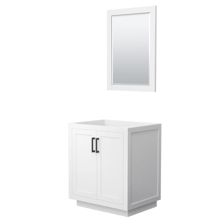 A large image of the Wyndham Collection WCF2929-30S-CX-M24 White / Matte Black Hardware
