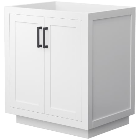 A large image of the Wyndham Collection WCF2929-30S-CX-MXX White / Matte Black Hardware