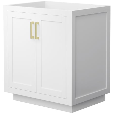 A large image of the Wyndham Collection WCF2929-30S-CX-MXX White / Brushed Gold Hardware