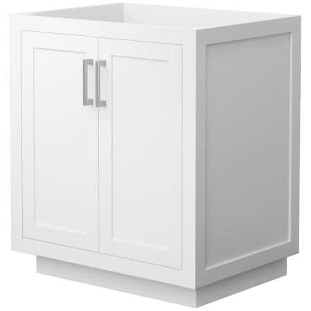 A large image of the Wyndham Collection WCF2929-30S-CX-MXX White / Brushed Nickel Hardware