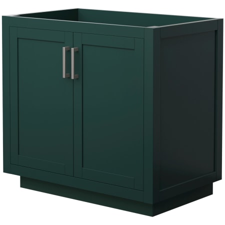 A large image of the Wyndham Collection WCF2929-36S-CX-MXX Green / Brushed Nickel Hardware