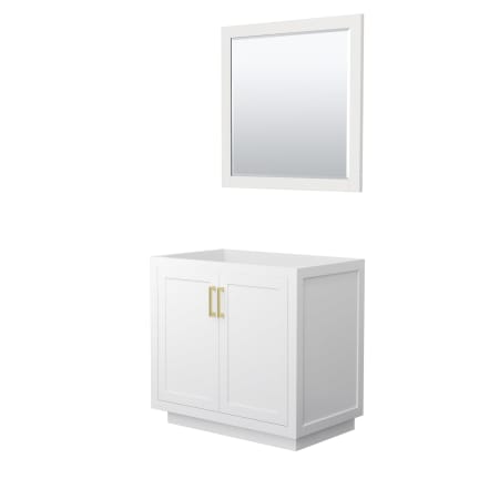 A large image of the Wyndham Collection WCF2929-36S-CX-M34 White / Brushed Gold Hardware