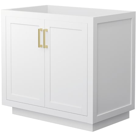 A large image of the Wyndham Collection WCF2929-36S-CX-MXX White / Brushed Gold Hardware