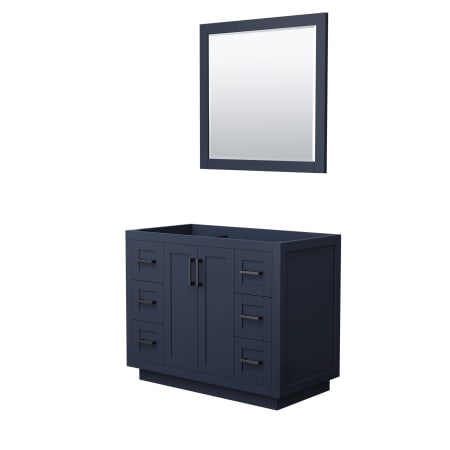 A large image of the Wyndham Collection WCF2929-42S-CX-M34 Dark Blue / Matte Black Hardware