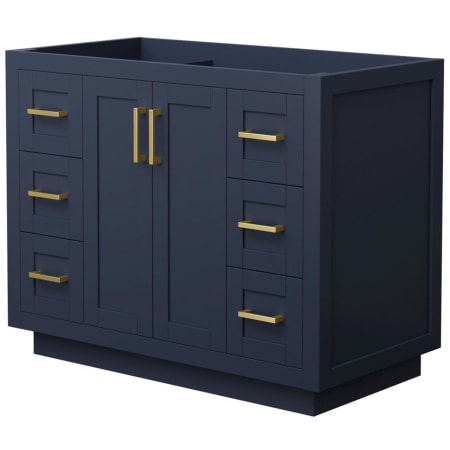 A large image of the Wyndham Collection WCF2929-42S-CX-MXX Dark Blue / Brushed Gold Hardware