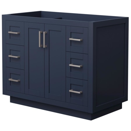 A large image of the Wyndham Collection WCF2929-42S-CX-MXX Dark Blue / Brushed Nickel Hardware