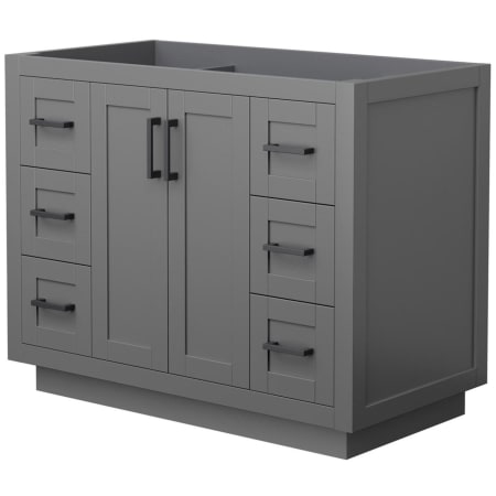 A large image of the Wyndham Collection WCF2929-42S-CX-MXX Dark Gray / Matte Black Hardware
