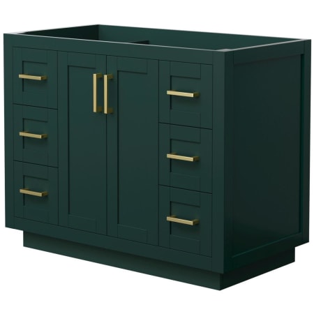 A large image of the Wyndham Collection WCF2929-42S-CX-MXX Green / Brushed Gold Hardware