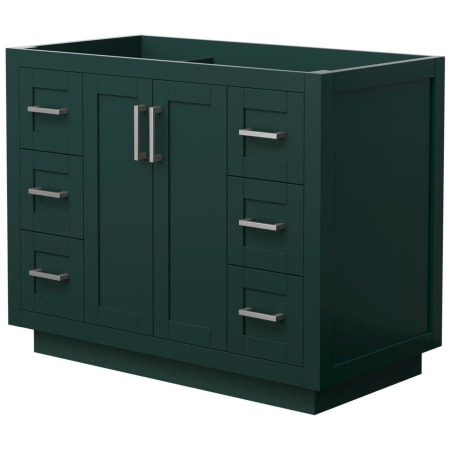 A large image of the Wyndham Collection WCF2929-42S-CX-MXX Green / Brushed Nickel Hardware