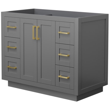 A large image of the Wyndham Collection WCF2929-42S-CX-MXX Dark Gray / Brushed Gold Hardware