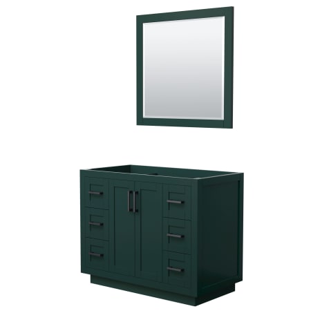 A large image of the Wyndham Collection WCF2929-42S-CX-M34 Green / Matte Black Hardware