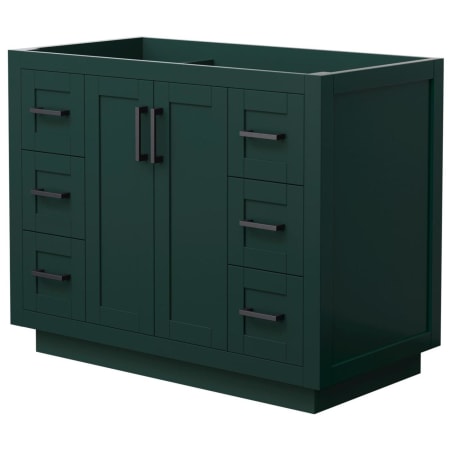A large image of the Wyndham Collection WCF2929-42S-CX-MXX Green / Matte Black Hardware