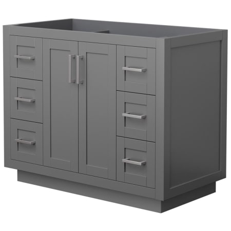 A large image of the Wyndham Collection WCF2929-42S-CX-MXX Dark Gray / Brushed Nickel Hardware
