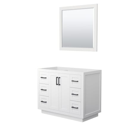 A large image of the Wyndham Collection WCF2929-42S-CX-M34 White / Matte Black Hardware