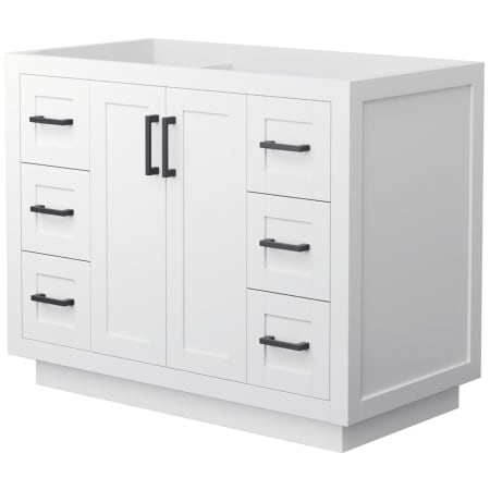 A large image of the Wyndham Collection WCF2929-42S-CX-MXX White / Matte Black Hardware