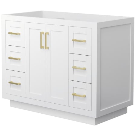 A large image of the Wyndham Collection WCF2929-42S-CX-MXX White / Brushed Gold Hardware