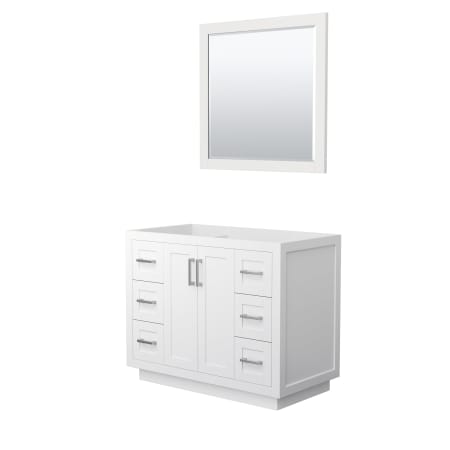 A large image of the Wyndham Collection WCF2929-42S-CX-M34 White / Brushed Nickel Hardware