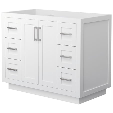 A large image of the Wyndham Collection WCF2929-42S-CX-MXX White / Brushed Nickel Hardware