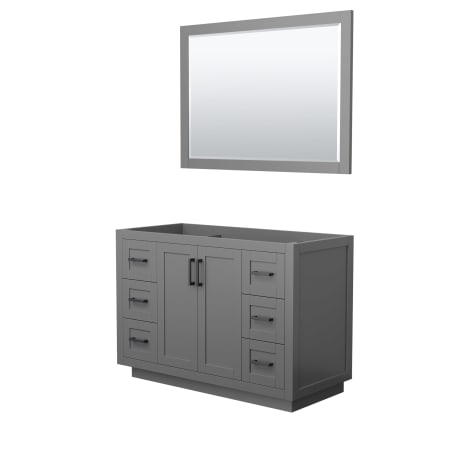 A large image of the Wyndham Collection WCF2929-48S-CX-M46 Dark Gray / Matte Black Hardware