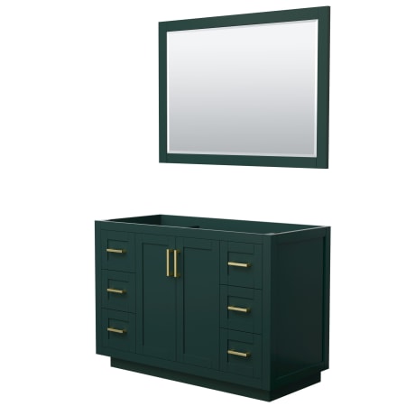 A large image of the Wyndham Collection WCF2929-48S-CX-M46 Green / Brushed Gold Hardware