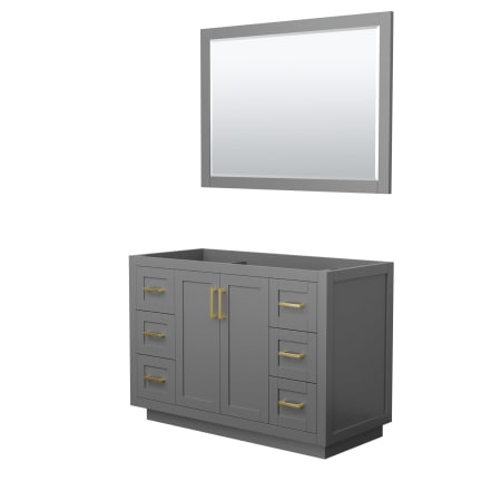 A large image of the Wyndham Collection WCF2929-48S-CX-M46 Dark Gray / Brushed Gold Hardware