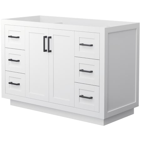 A large image of the Wyndham Collection WCF2929-48S-CX-MXX White / Matte Black Hardware