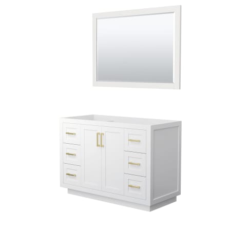 A large image of the Wyndham Collection WCF2929-48S-CX-M46 White / Brushed Gold Hardware