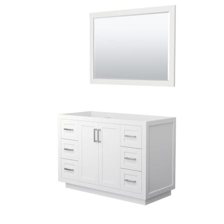 A large image of the Wyndham Collection WCF2929-48S-CX-M46 White / Brushed Nickel Hardware