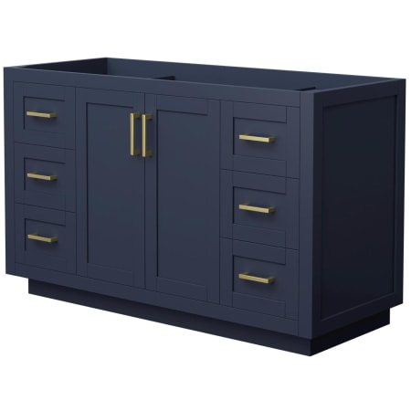 A large image of the Wyndham Collection WCF2929-54S-CX-MXX Dark Blue / Brushed Gold Hardware